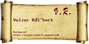 Velzer Róbert névjegykártya